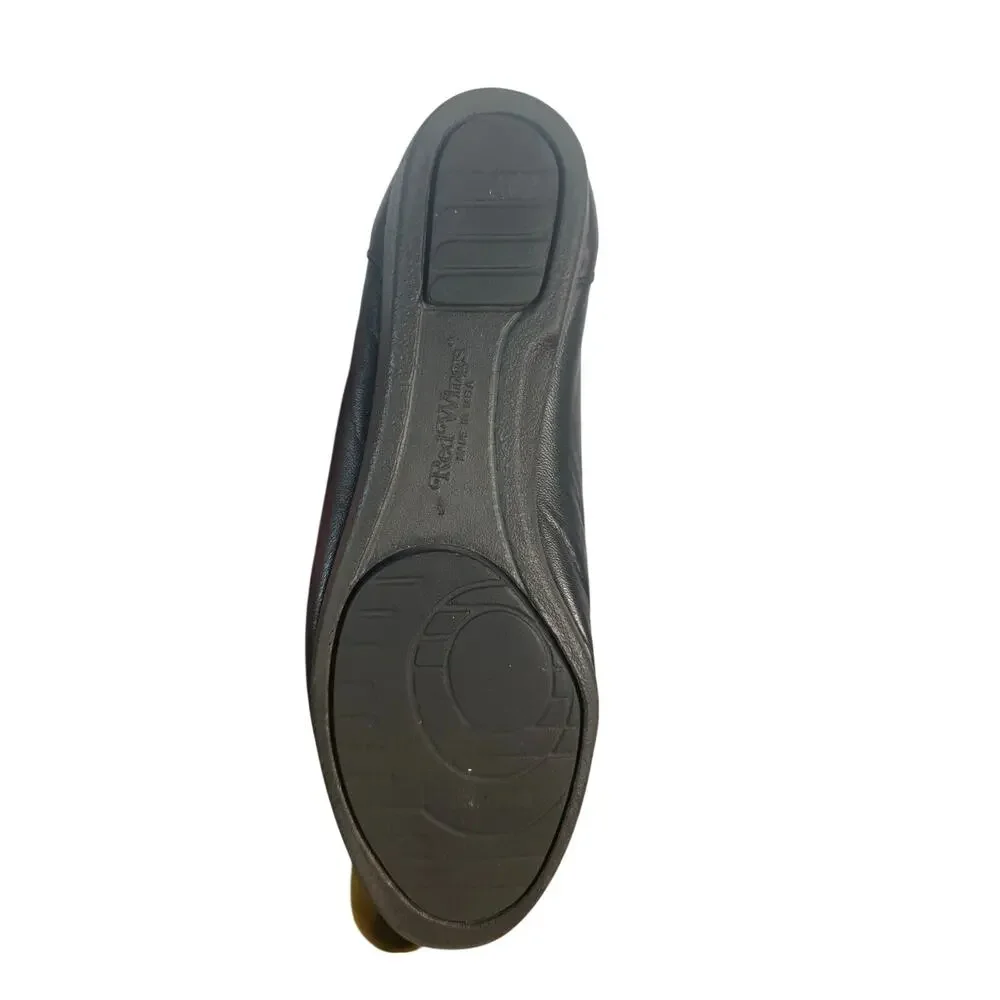 Lady Red Wings black leather flats likely discontinued women’s dress shoe 8.5